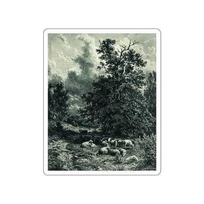 SHISKIN, Ivan Ivanovich - herd of sheep on the edge of the forest 1860 (Artwork) STICKER Vinyl Die-Cut Decal White Die-Cut 4 Inch - The Sticker Space