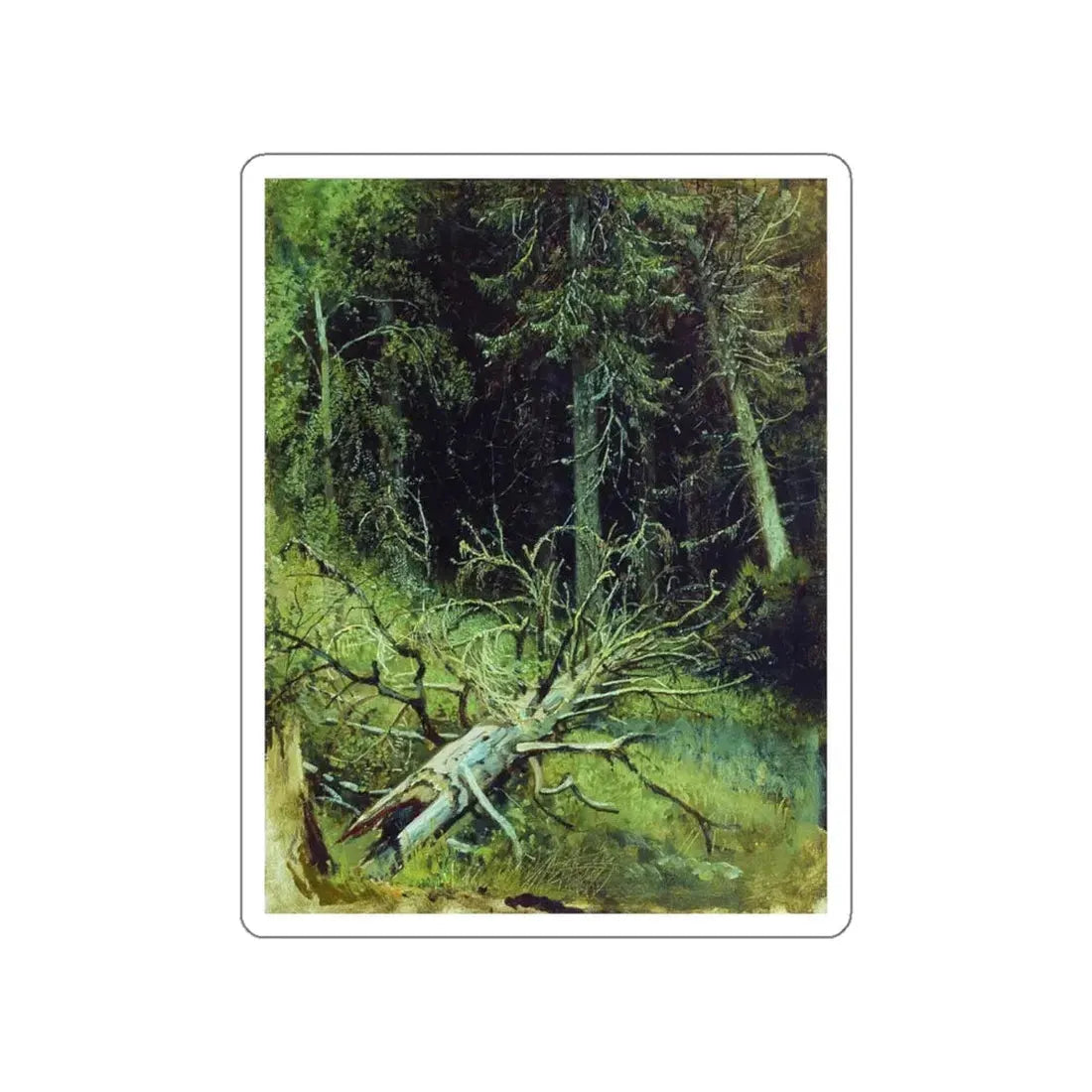 SHISKIN, Ivan Ivanovich - In the fir forest 1870 (Artwork) STICKER Vinyl Die-Cut Decal White Die-Cut 6 Inch - The Sticker Space