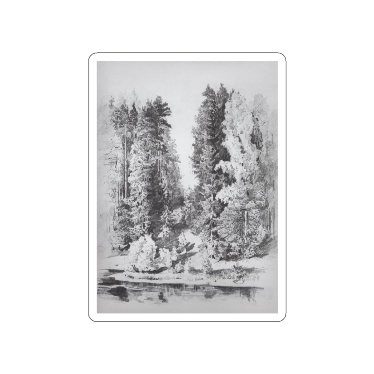 SHISKIN, Ivan Ivanovich - In the Park 1880 (Artwork) STICKER Vinyl Die-Cut Decal-White-The Sticker Space