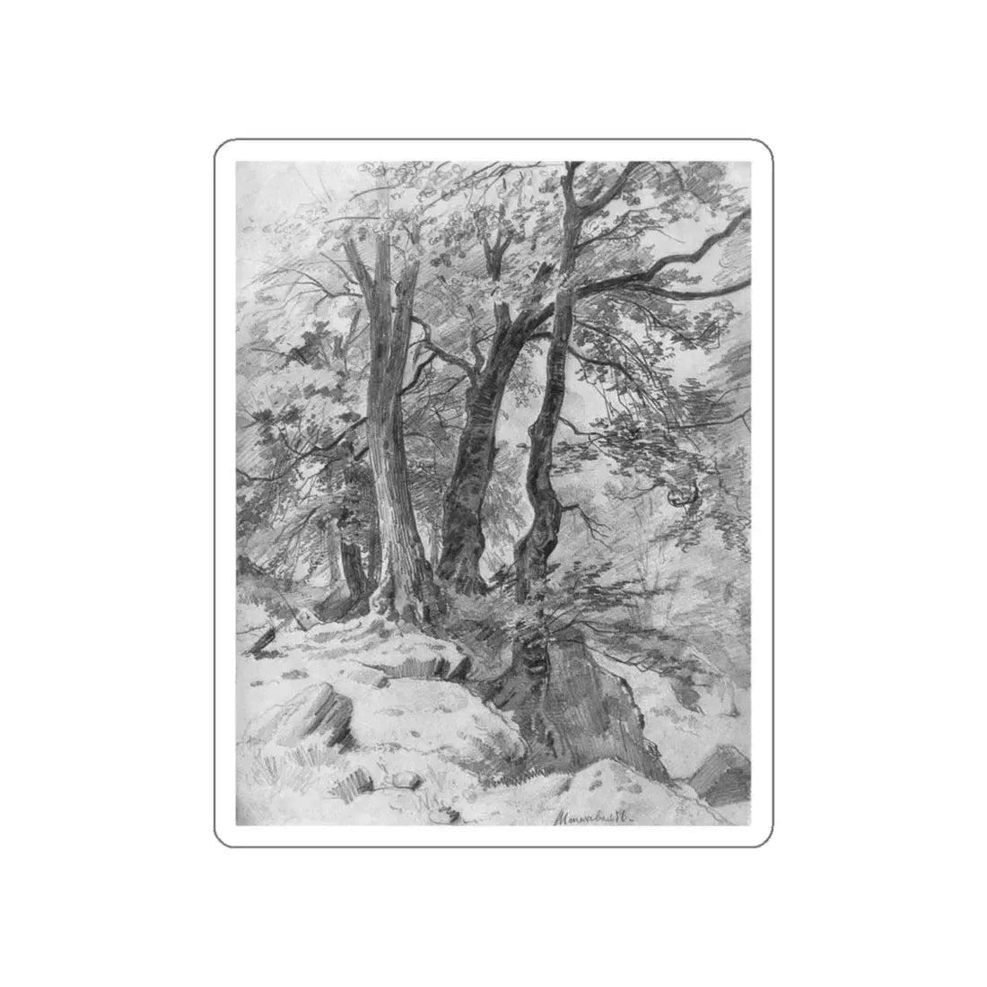 SHISKIN, Ivan Ivanovich - In the woods 1886 (Artwork) STICKER Vinyl Die-Cut Decal White Die-Cut 5 Inch - The Sticker Space
