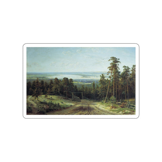 SHISKIN, Ivan Ivanovich - Kama near Eladoburga (Artwork) STICKER Vinyl Die-Cut Decal-White-The Sticker Space