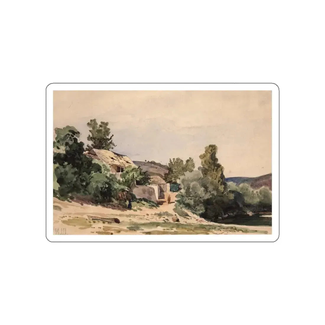 SHISKIN, Ivan Ivanovich - Landscape. Troy near Prague. 1862 (Artwork) STICKER Vinyl Die-Cut Decal White Die-Cut 3 Inch - The Sticker Space