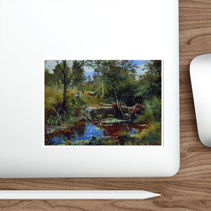 SHISKIN, Ivan Ivanovich - Landscape with a bridge (Artwork) STICKER Vinyl Die-Cut Decal-The Sticker Space