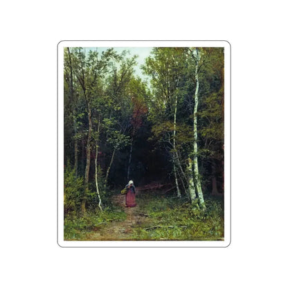 SHISKIN, Ivan Ivanovich - Landscape with a figure of 1872 (Artwork) STICKER Vinyl Die-Cut Decal White Die-Cut 3 Inch - The Sticker Space