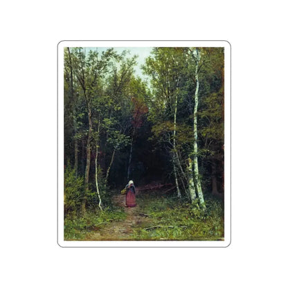 SHISKIN, Ivan Ivanovich - Landscape with a figure of 1872 (Artwork) STICKER Vinyl Die-Cut Decal White Die-Cut 6 Inch - The Sticker Space