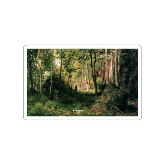 SHISKIN, Ivan Ivanovich - Landscape with a Hunter. Valaam Island 1867 (Artwork) STICKER Vinyl Die-Cut Decal-White-The Sticker Space