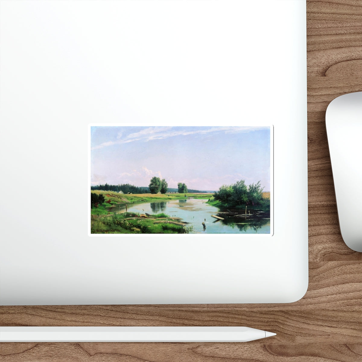 SHISKIN, Ivan Ivanovich - Landscape with lake 1886 (Artwork) STICKER Vinyl Die-Cut Decal-The Sticker Space