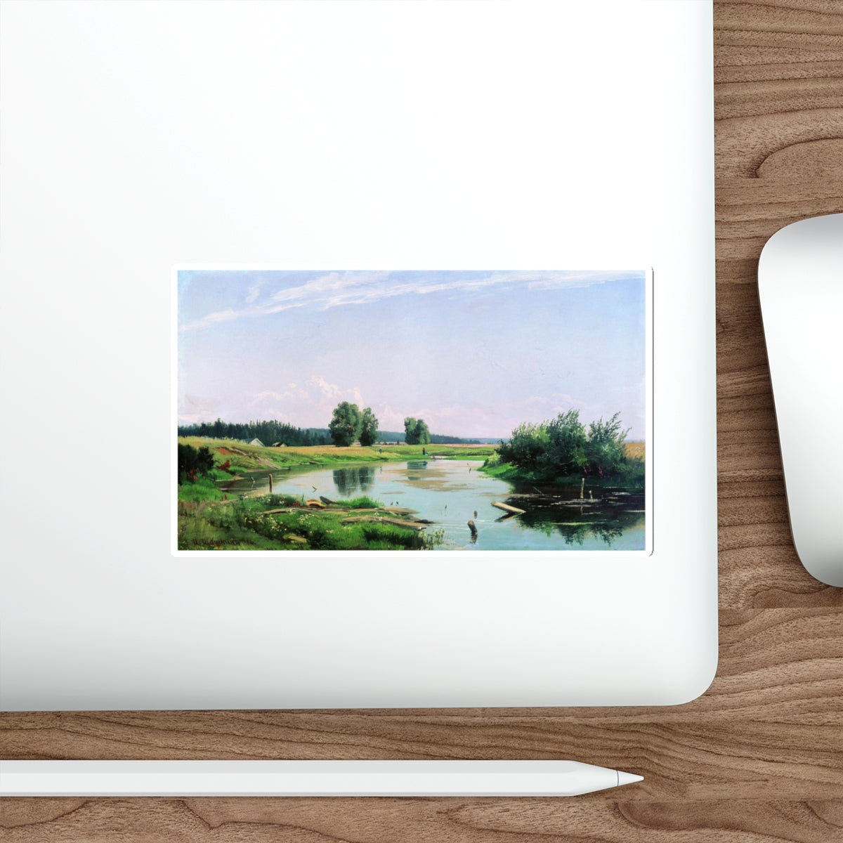 SHISKIN, Ivan Ivanovich - Landscape with lake 1886 (Artwork) STICKER Vinyl Die-Cut Decal-The Sticker Space