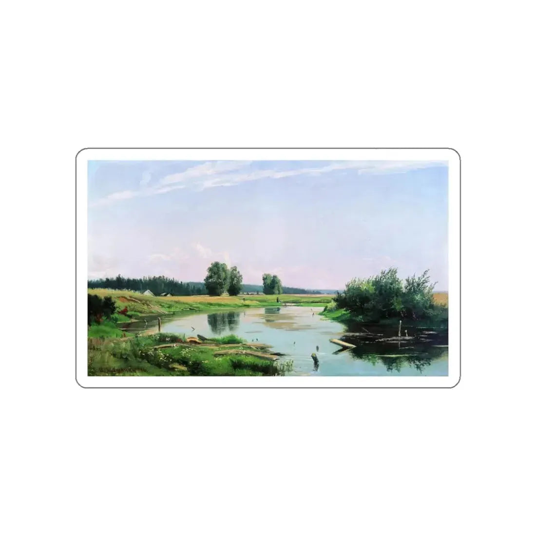 SHISKIN, Ivan Ivanovich - Landscape with lake 1886 (Artwork) STICKER Vinyl Die-Cut Decal White Die-Cut 3 Inch - The Sticker Space