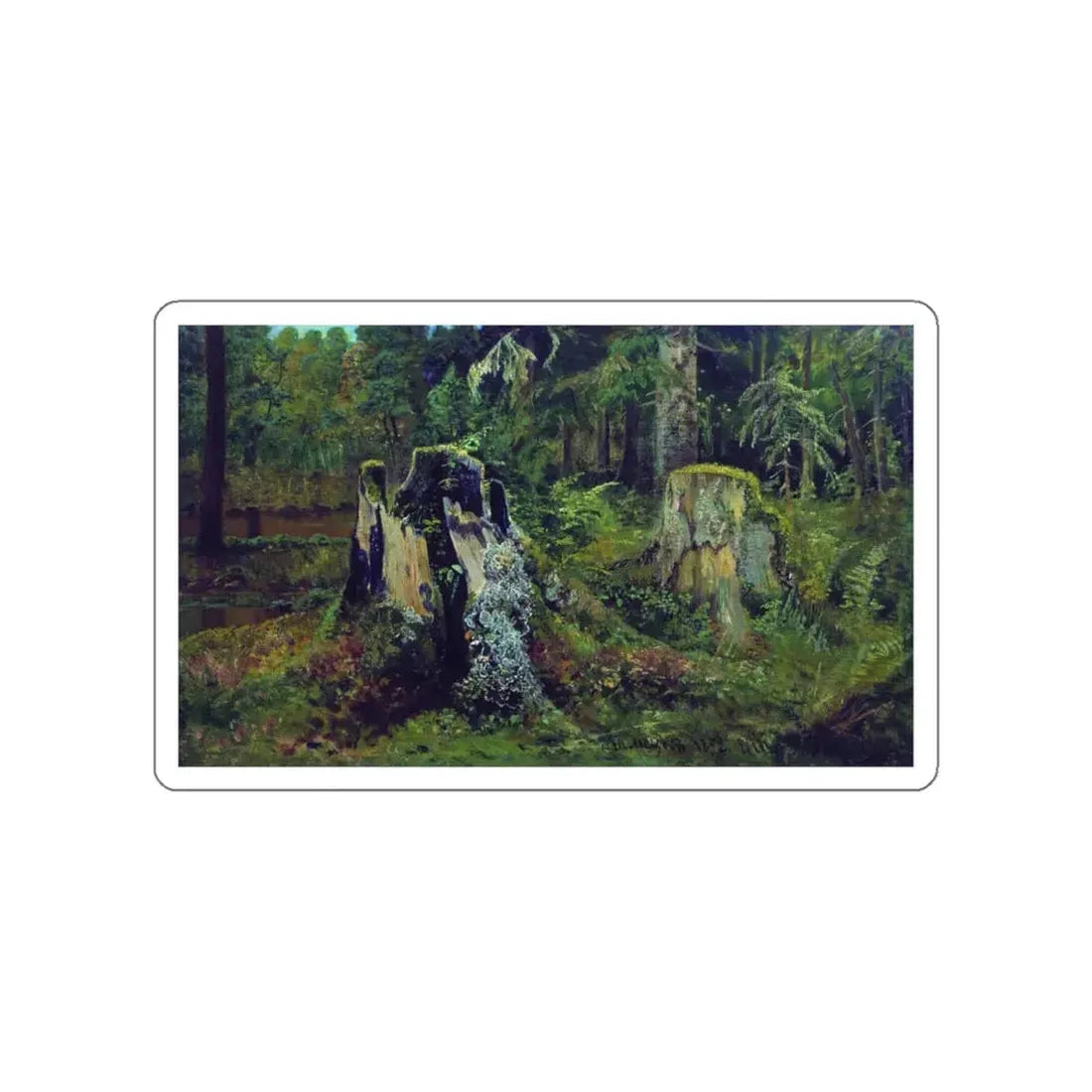 SHISKIN, Ivan Ivanovich - Landscape with the stump in 1892 (Artwork) STICKER Vinyl Die-Cut Decal White Die-Cut 5 Inch - The Sticker Space