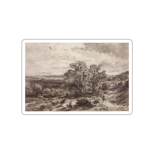 SHISKIN, Ivan Ivanovich - Landscape with trees. 1864 (Artwork) STICKER Vinyl Die-Cut Decal-White-The Sticker Space