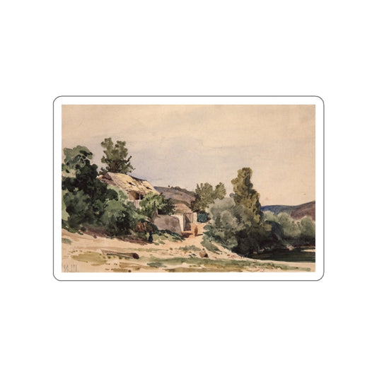 SHISKIN, Ivan Ivanovich - Landscape. Troy near Prague. 1862 (Artwork) STICKER Vinyl Die-Cut Decal-White-The Sticker Space