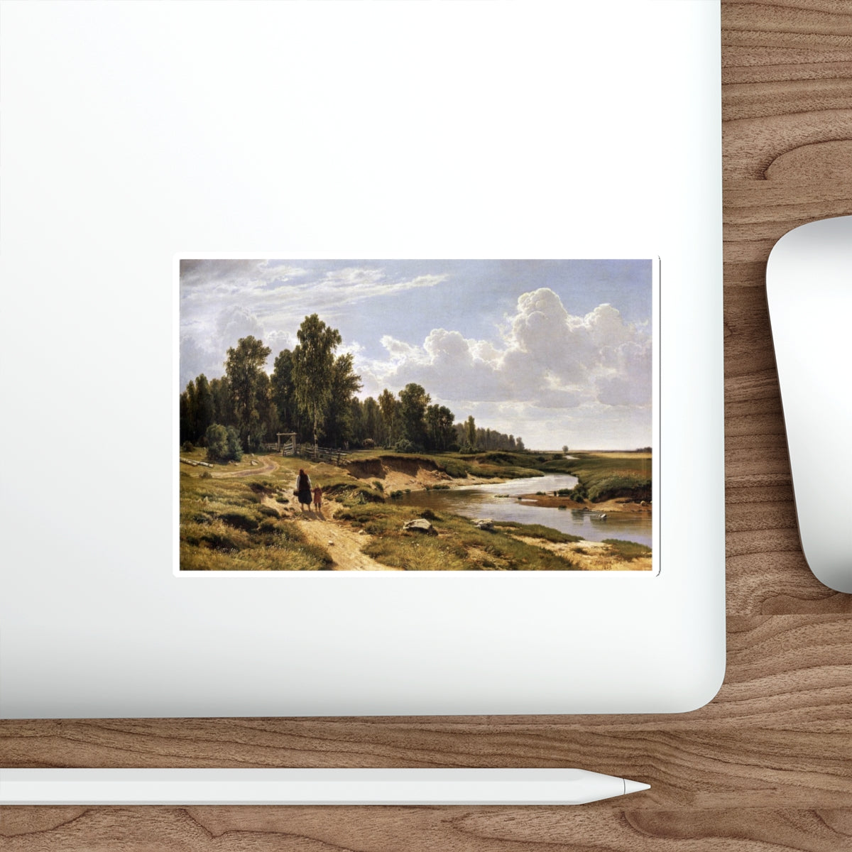 SHISKIN, Ivan Ivanovich - Ligovka river in the village Kostiantynivka near (Artwork) STICKER Vinyl Die-Cut Decal-The Sticker Space