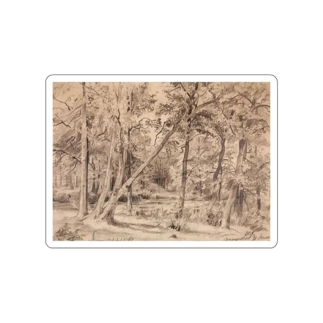 SHISKIN, Ivan Ivanovich - marsh on Petrovsky Island (Artwork) STICKER Vinyl Die-Cut Decal White Die-Cut 2 Inch - The Sticker Space