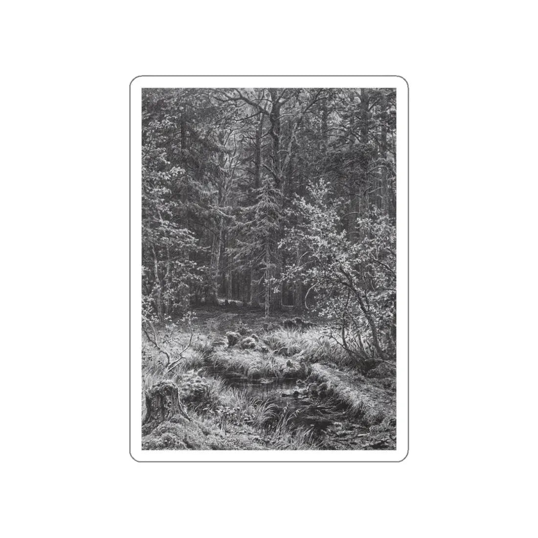 SHISKIN, Ivan Ivanovich - marshland is 1889 (Artwork) STICKER Vinyl Die-Cut Decal White Die-Cut 3 Inch - The Sticker Space