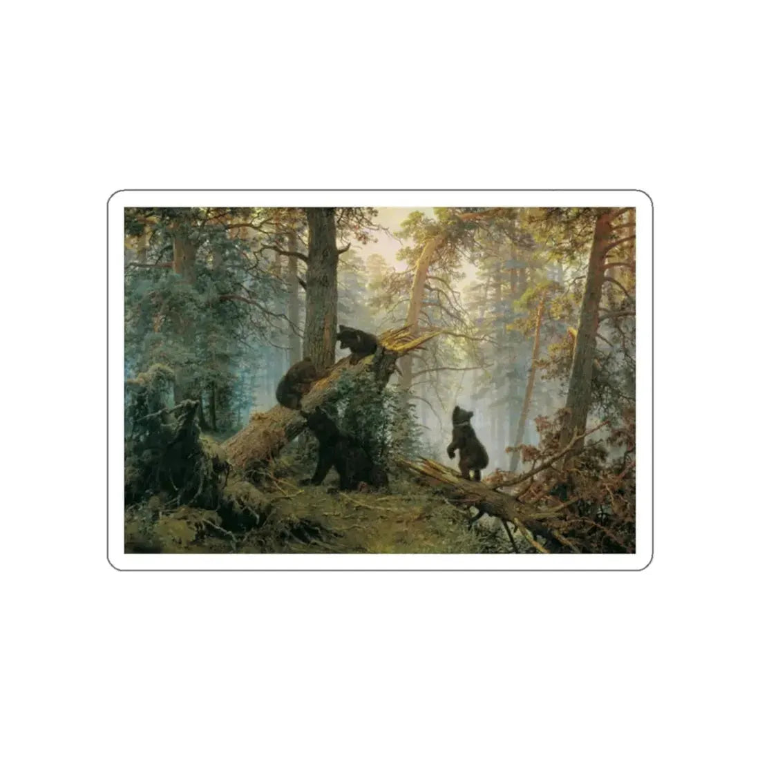 SHISKIN, Ivan Ivanovich - Morning in a Pine Forest 2 (Artwork) STICKER Vinyl Die-Cut Decal White Die-Cut 2 Inch - The Sticker Space