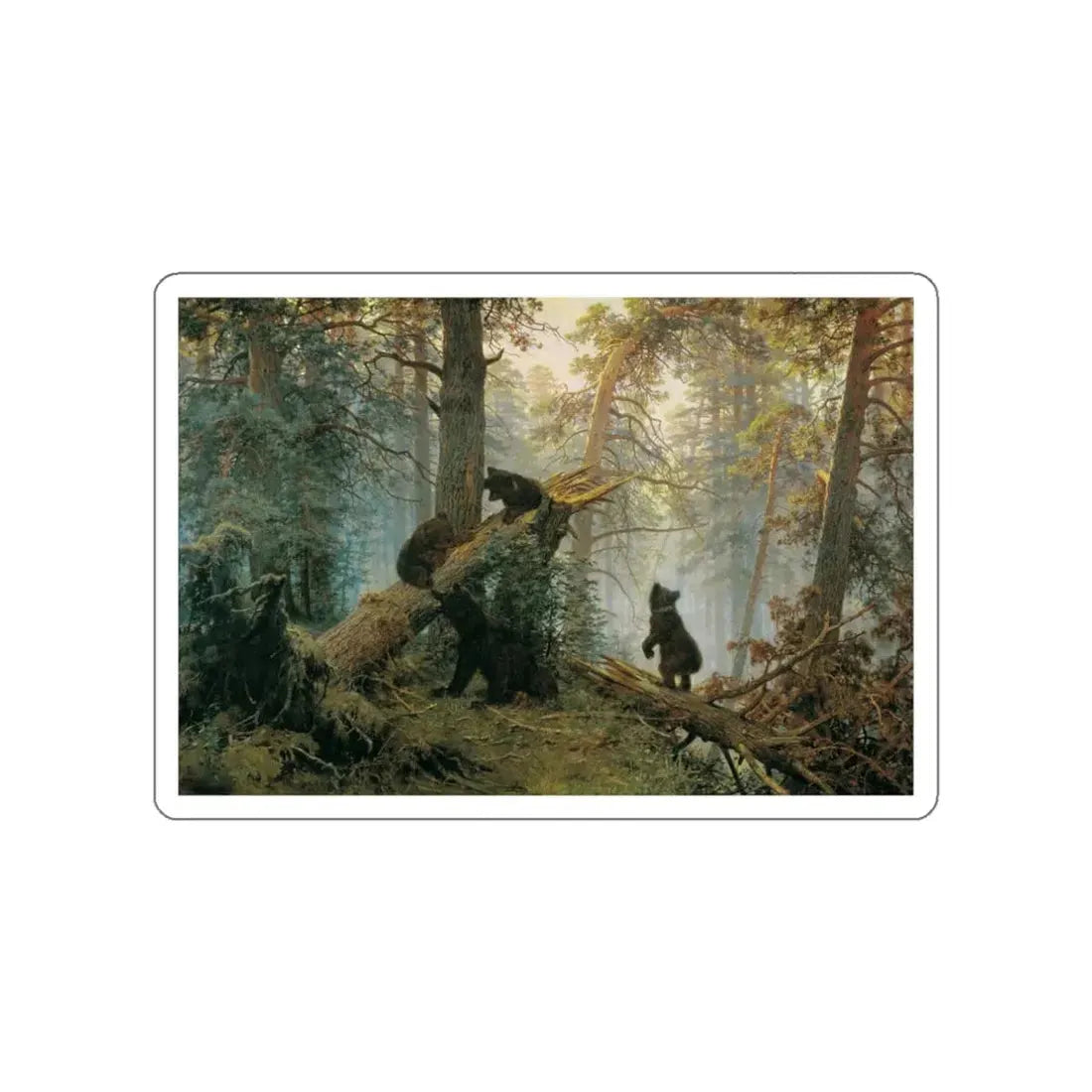 SHISKIN, Ivan Ivanovich - Morning in a Pine Forest 2 (Artwork) STICKER Vinyl Die-Cut Decal White Die-Cut 3 Inch - The Sticker Space