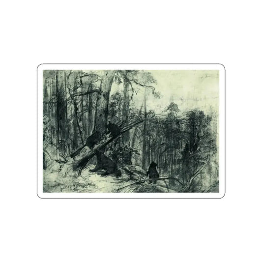 SHISKIN, Ivan Ivanovich - Morning in a pine forest. End of 1880 (Artwork) STICKER Vinyl Die-Cut Decal White Die-Cut 2 Inch - The Sticker Space