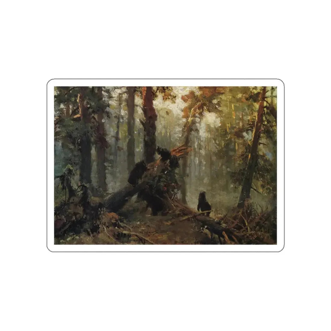 SHISKIN, Ivan Ivanovich - Morning in the AS. forest. Sketch 1889 (Artwork) STICKER Vinyl Die-Cut Decal White Die-Cut 3 Inch - The Sticker Space