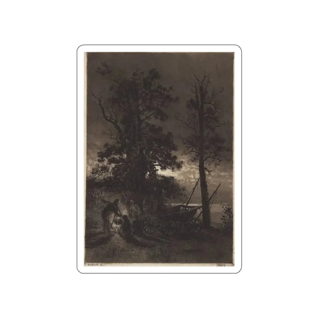 SHISKIN, Ivan Ivanovich - Night. 1886 (Artwork) STICKER Vinyl Die-Cut Decal White Die-Cut 2 Inch - The Sticker Space