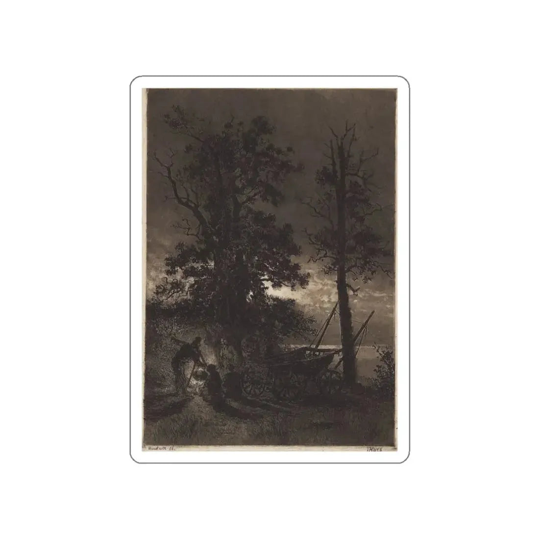SHISKIN, Ivan Ivanovich - Night. 1886 (Artwork) STICKER Vinyl Die-Cut Decal White Die-Cut 3 Inch - The Sticker Space