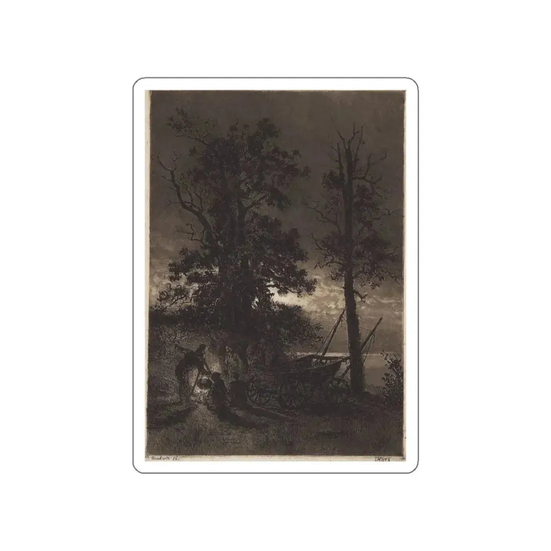 SHISKIN, Ivan Ivanovich - Night. 1886 (Artwork) STICKER Vinyl Die-Cut Decal White Die-Cut 6 Inch - The Sticker Space