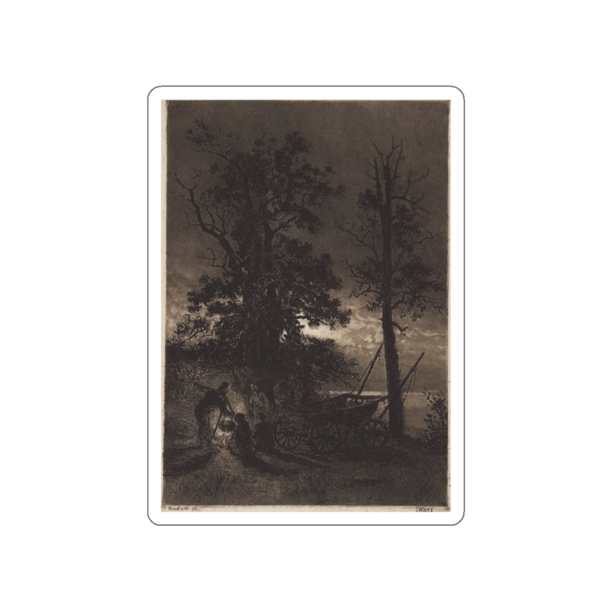 SHISKIN, Ivan Ivanovich - Night. 1886 (Artwork) STICKER Vinyl Die-Cut Decal-White-The Sticker Space