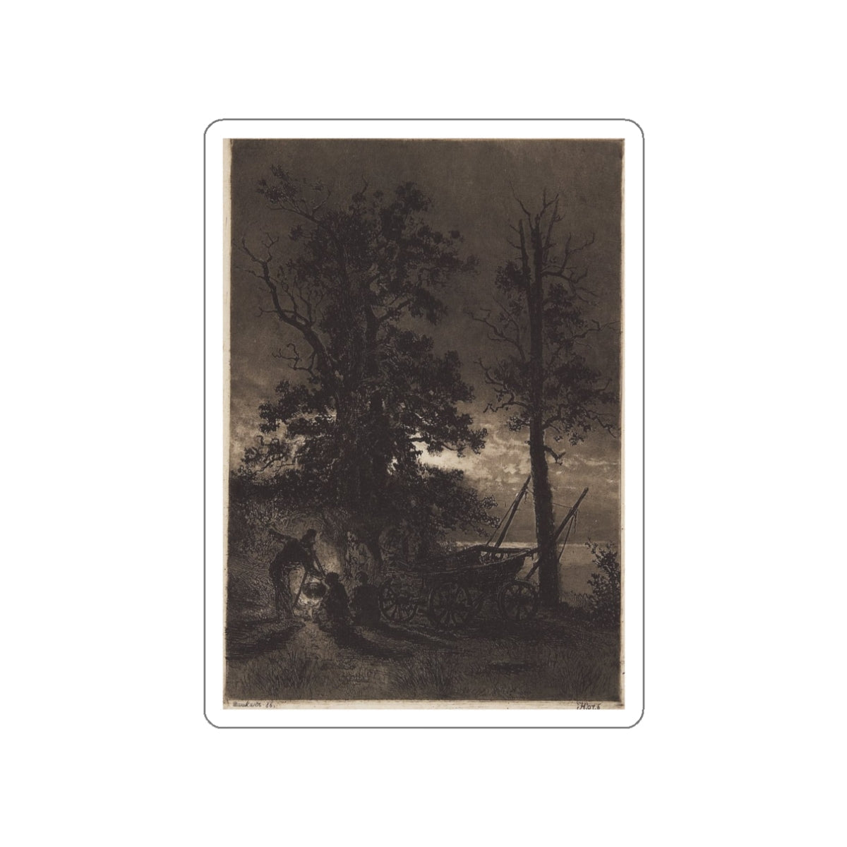 SHISKIN, Ivan Ivanovich - Night. 1886 (Artwork) STICKER Vinyl Die-Cut Decal-White-The Sticker Space