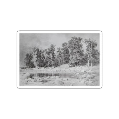 SHISKIN, Ivan Ivanovich - oak grove on the shore of Peter the Great Bay in Sestroretsk. 1885 (Artwork) STICKER Vinyl Die-Cut Decal White Die-Cut 3 Inch - The Sticker Space