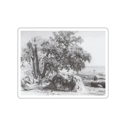 SHISKIN, Ivan Ivanovich - oak on the shore of the Gulf of Finland. 1857 (Artwork) STICKER Vinyl Die-Cut Decal White Die-Cut 2 Inch - The Sticker Space