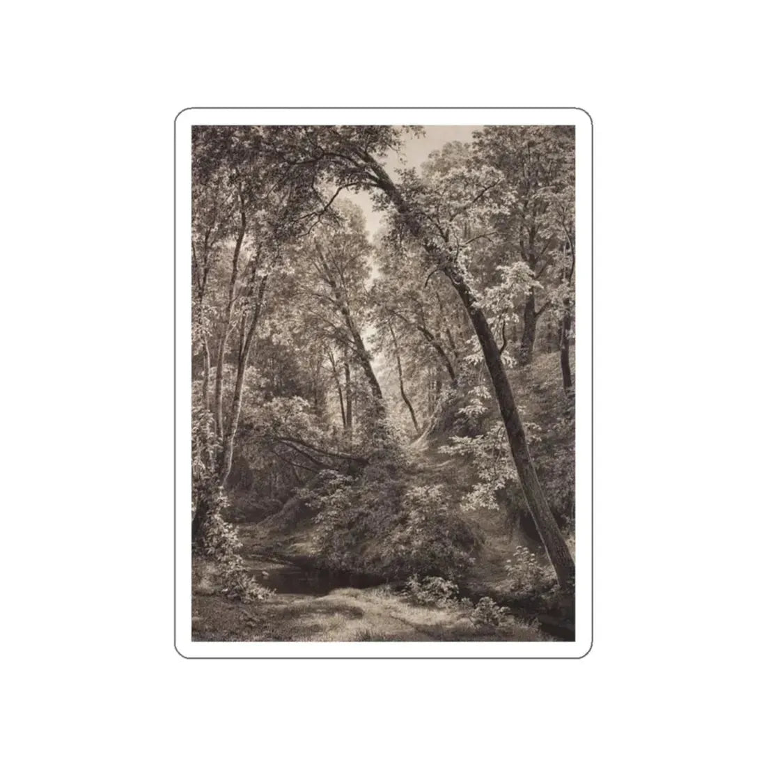 SHISKIN, Ivan Ivanovich - On the creek. 1895 (Artwork) STICKER Vinyl Die-Cut Decal White Die-Cut 2 Inch - The Sticker Space