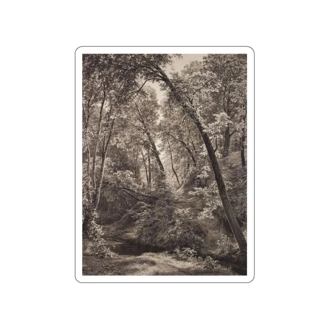 SHISKIN, Ivan Ivanovich - On the creek. 1895 (Artwork) STICKER Vinyl Die-Cut Decal White Die-Cut 3 Inch - The Sticker Space