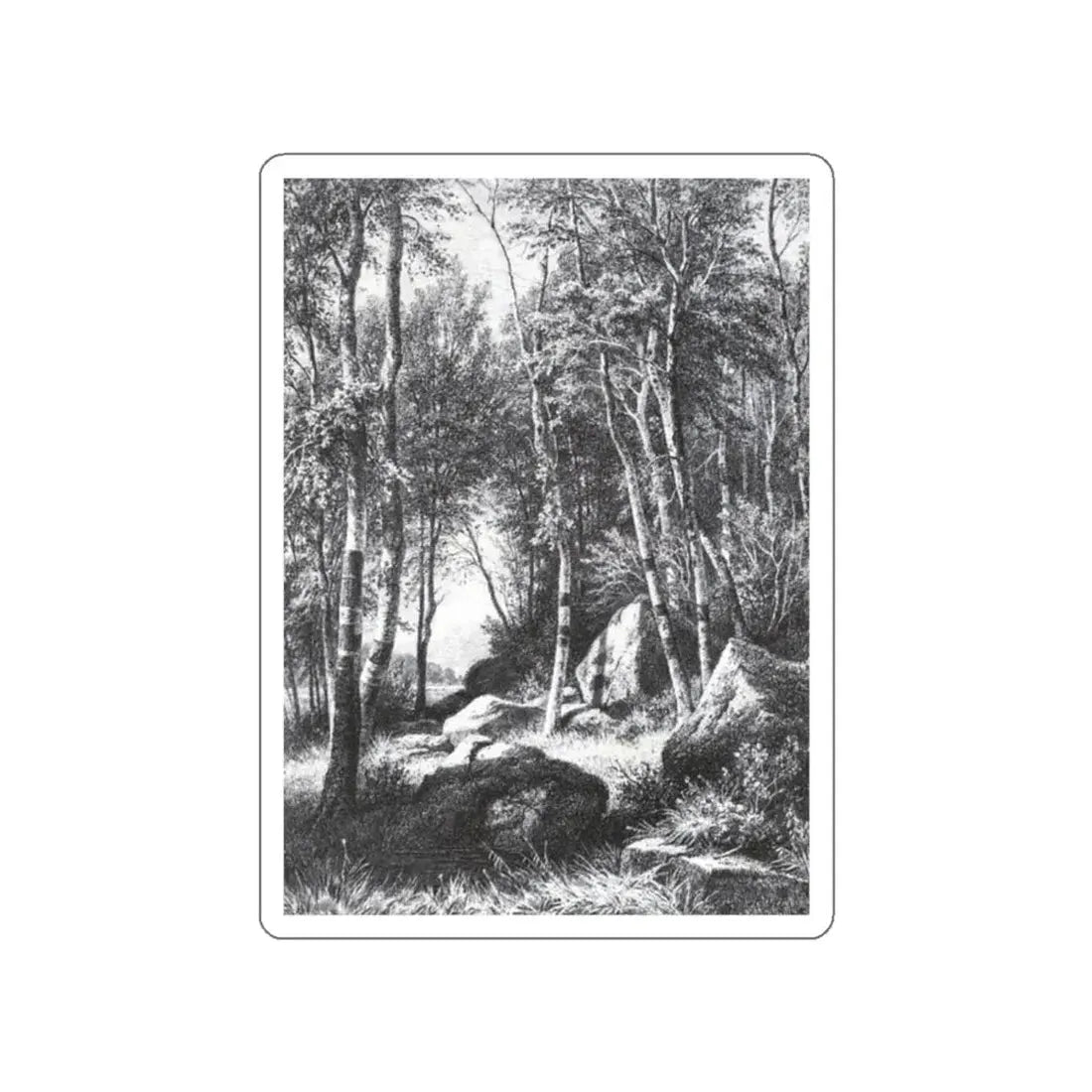 SHISKIN, Ivan Ivanovich - On the edge of a birch grove. Balaam (Artwork) STICKER Vinyl Die-Cut Decal White Die-Cut 2 Inch - The Sticker Space