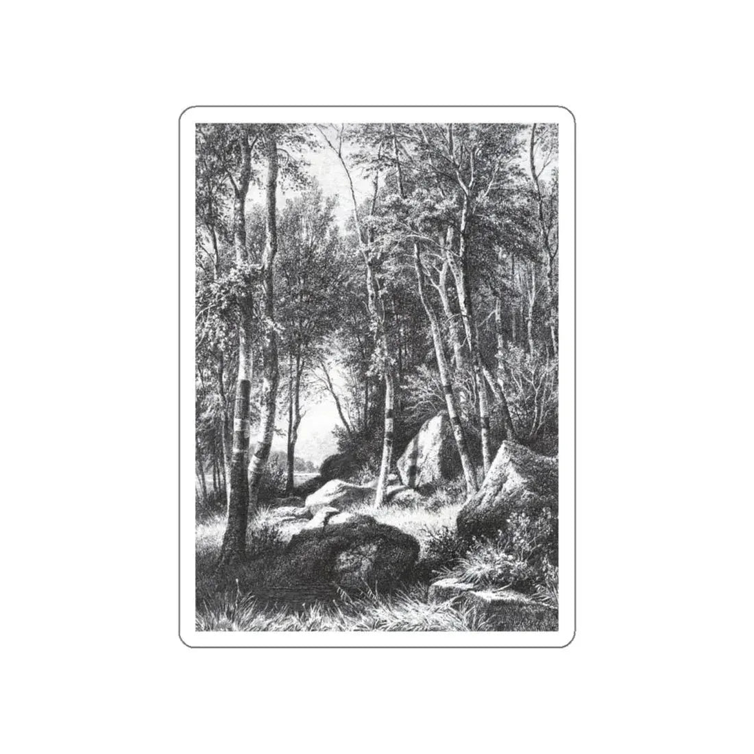 SHISKIN, Ivan Ivanovich - On the edge of a birch grove. Balaam (Artwork) STICKER Vinyl Die-Cut Decal White Die-Cut 6 Inch - The Sticker Space