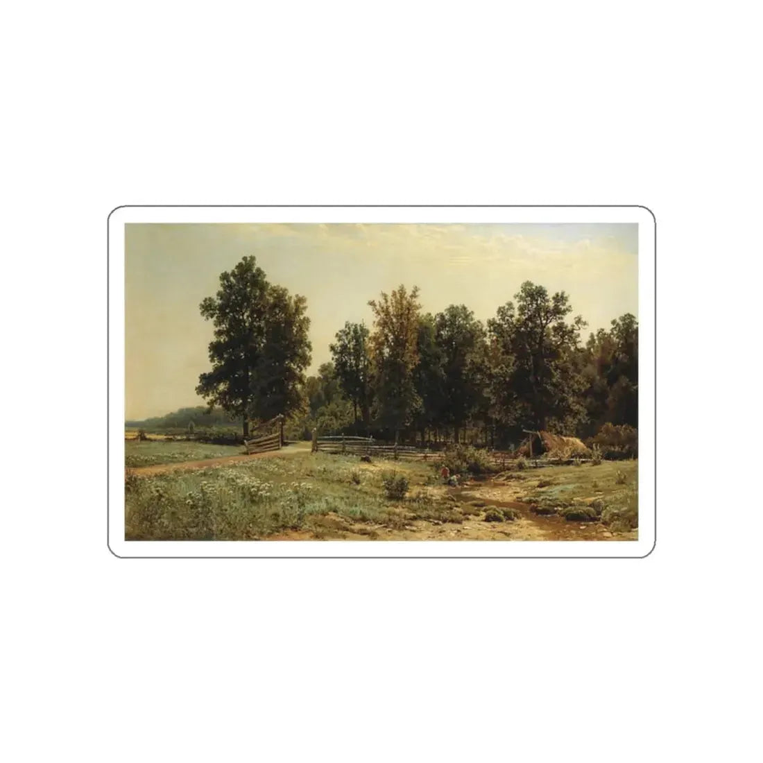 SHISKIN, Ivan Ivanovich - On the edge of oak forest in 1882 (Artwork) STICKER Vinyl Die-Cut Decal White Die-Cut 2 Inch - The Sticker Space