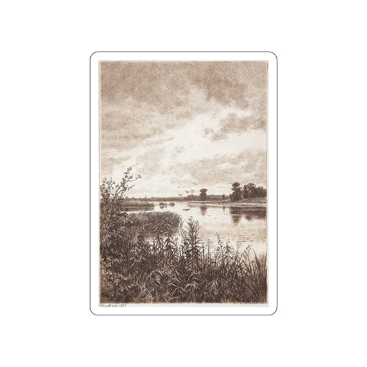 SHISKIN, Ivan Ivanovich - On the river after a rain. 1887 (Artwork) STICKER Vinyl Die-Cut Decal-White-The Sticker Space