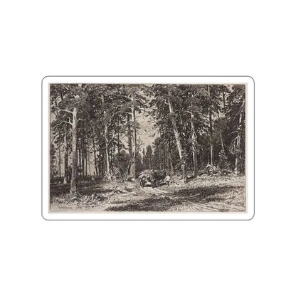 SHISKIN, Ivan Ivanovich - Outskirts of pine groves. 1876 (Artwork) STICKER Vinyl Die-Cut Decal White Die-Cut 2 Inch - The Sticker Space