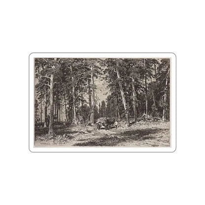 SHISKIN, Ivan Ivanovich - Outskirts of pine groves. 1876 (Artwork) STICKER Vinyl Die-Cut Decal White Die-Cut 5 Inch - The Sticker Space