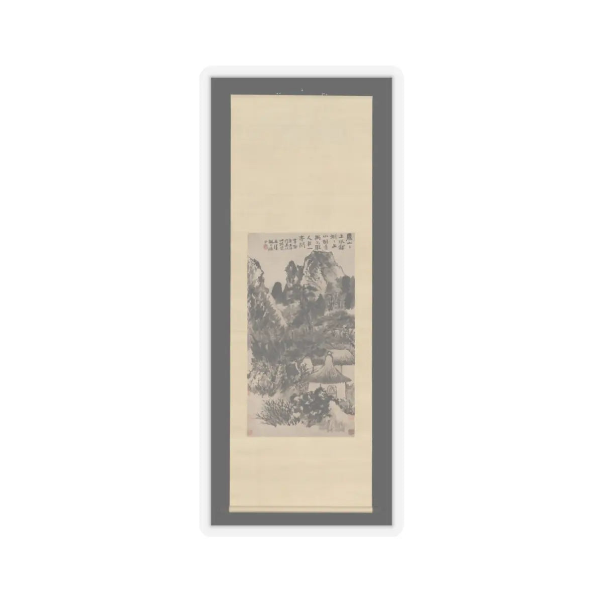 Shitao (Zhu Ruoji) - Hermitage in Mount Lu - unknown v2 - STICKER Vinyl Kiss-Cut Decal