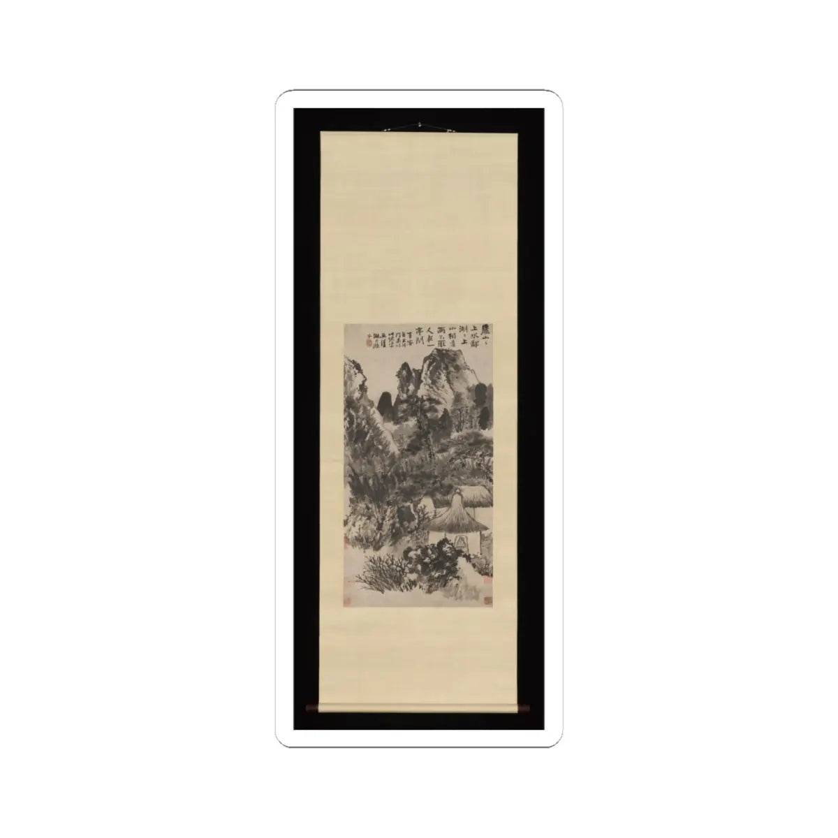 Shitao (Zhu Ruoji) - Hermitage in Mount Lu - unknown v2 - STICKER Vinyl Kiss-Cut Decal