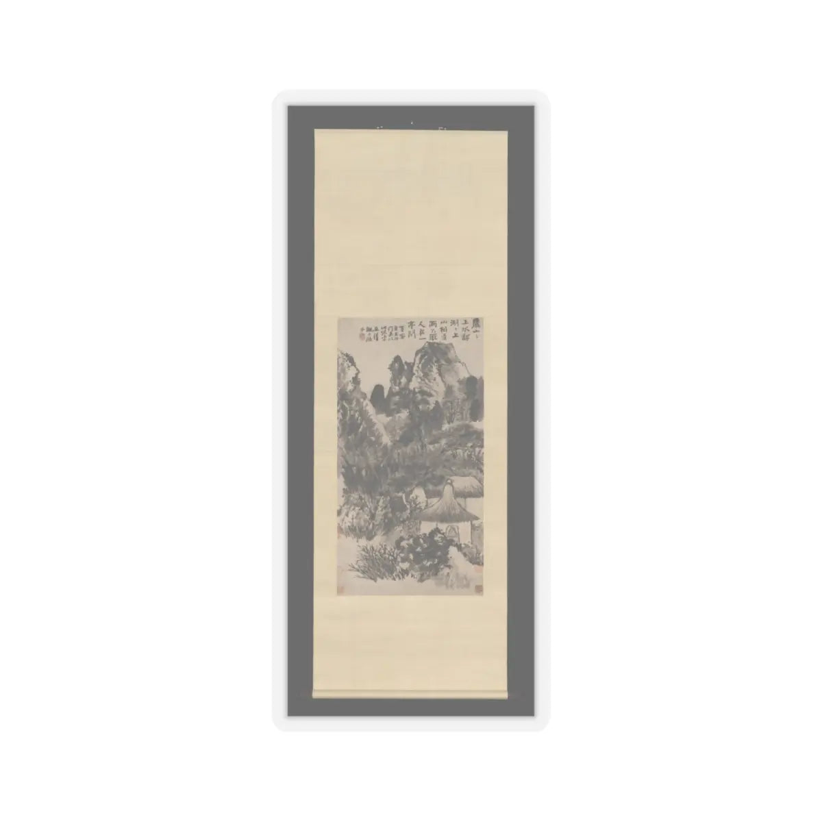 Shitao (Zhu Ruoji) - Hermitage in Mount Lu - unknown v2 - STICKER Vinyl Kiss-Cut Decal