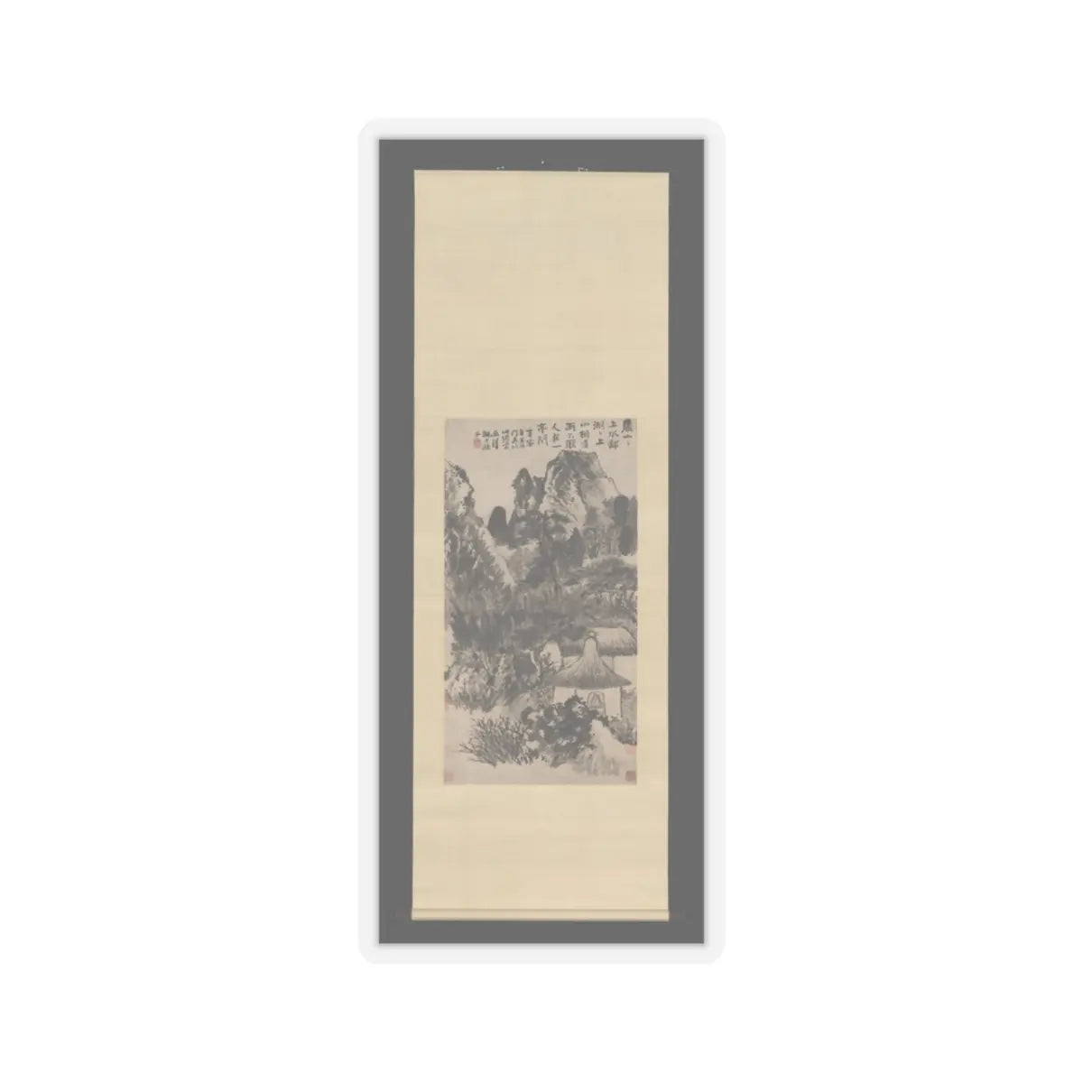 Shitao (Zhu Ruoji) - Hermitage in Mount Lu - unknown v2 - STICKER Vinyl Kiss-Cut Decal