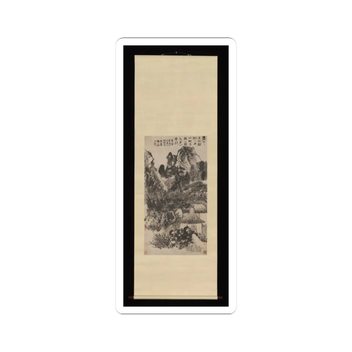 Shitao (Zhu Ruoji) - Hermitage in Mount Lu - unknown v2 - STICKER Vinyl Kiss-Cut Decal