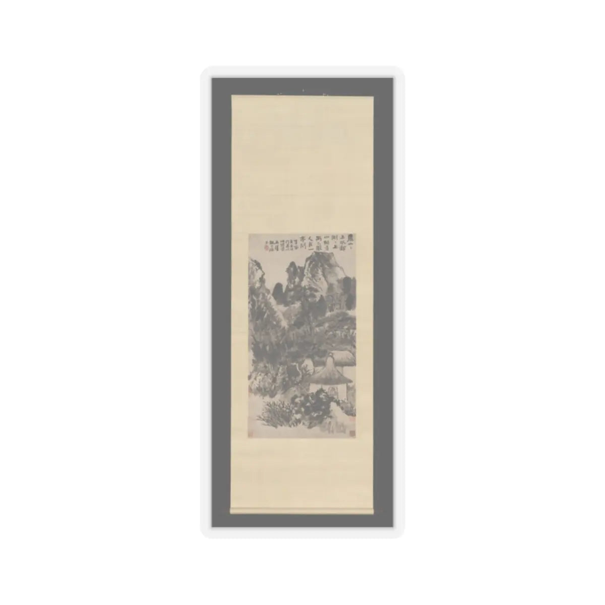 Shitao (Zhu Ruoji) - Hermitage in Mount Lu - unknown v2 - STICKER Vinyl Kiss-Cut Decal
