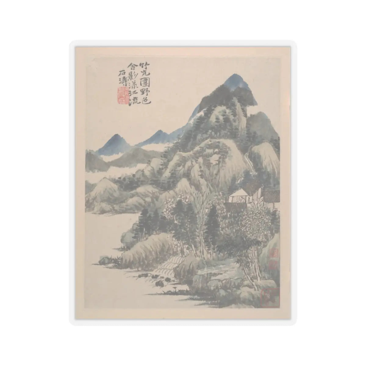 Shitao (Zhu Ruoji) - Wilderness Colors - ca. 1700 v5 - STICKER Vinyl Kiss-Cut Decal