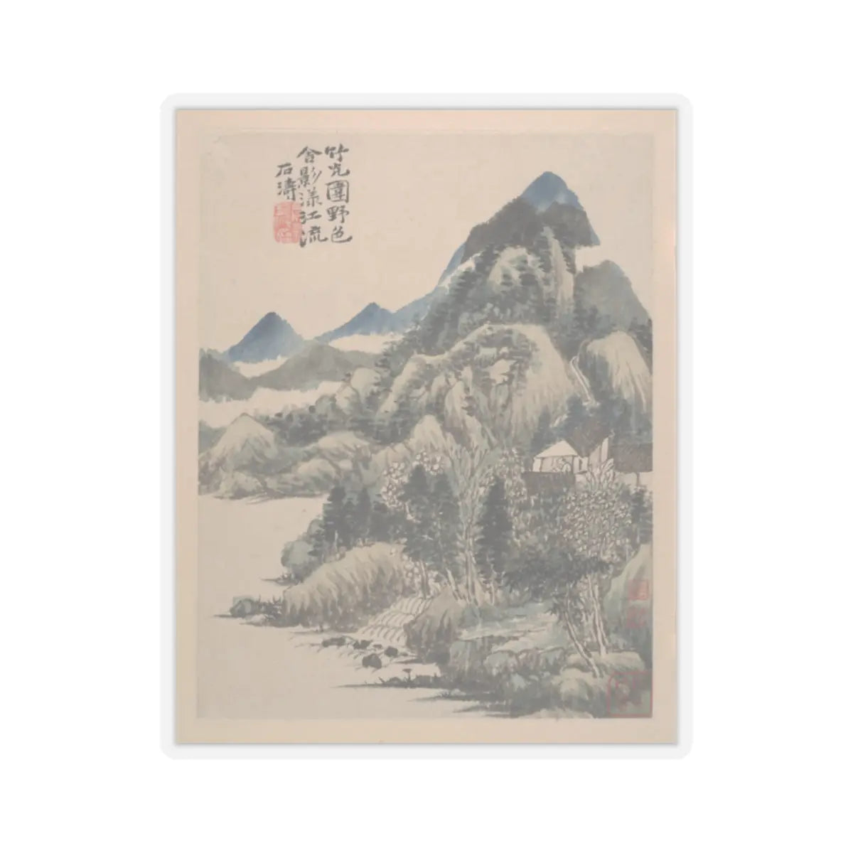 Shitao (Zhu Ruoji) - Wilderness Colors - ca. 1700 v5 - STICKER Vinyl Kiss-Cut Decal