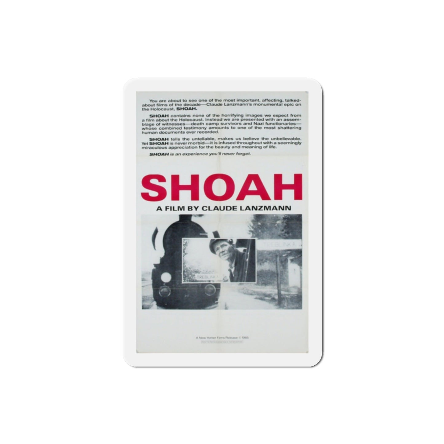 Shoah 1985 Movie Poster Die-Cut Magnet-2" x 2"-The Sticker Space