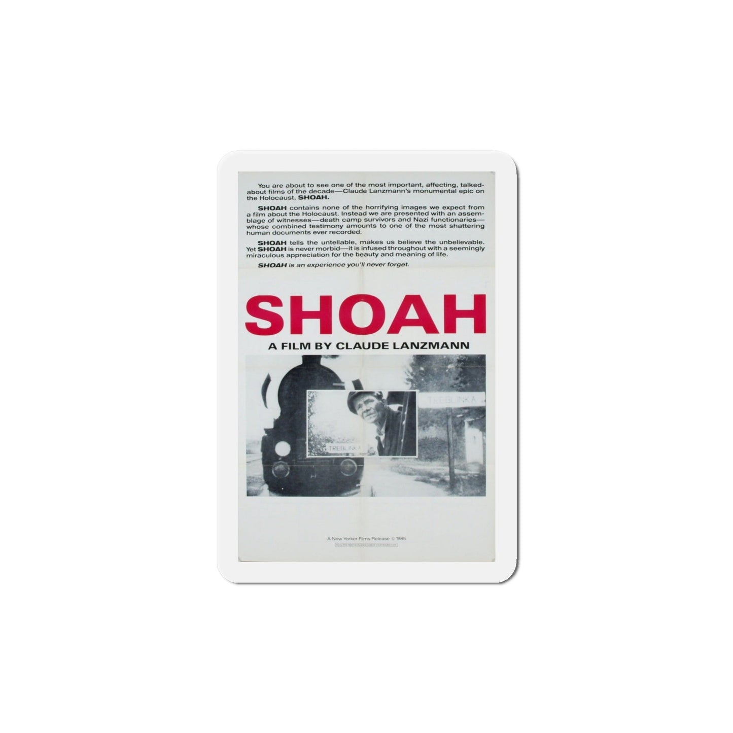 Shoah 1985 Movie Poster Die-Cut Magnet-6 × 6"-The Sticker Space