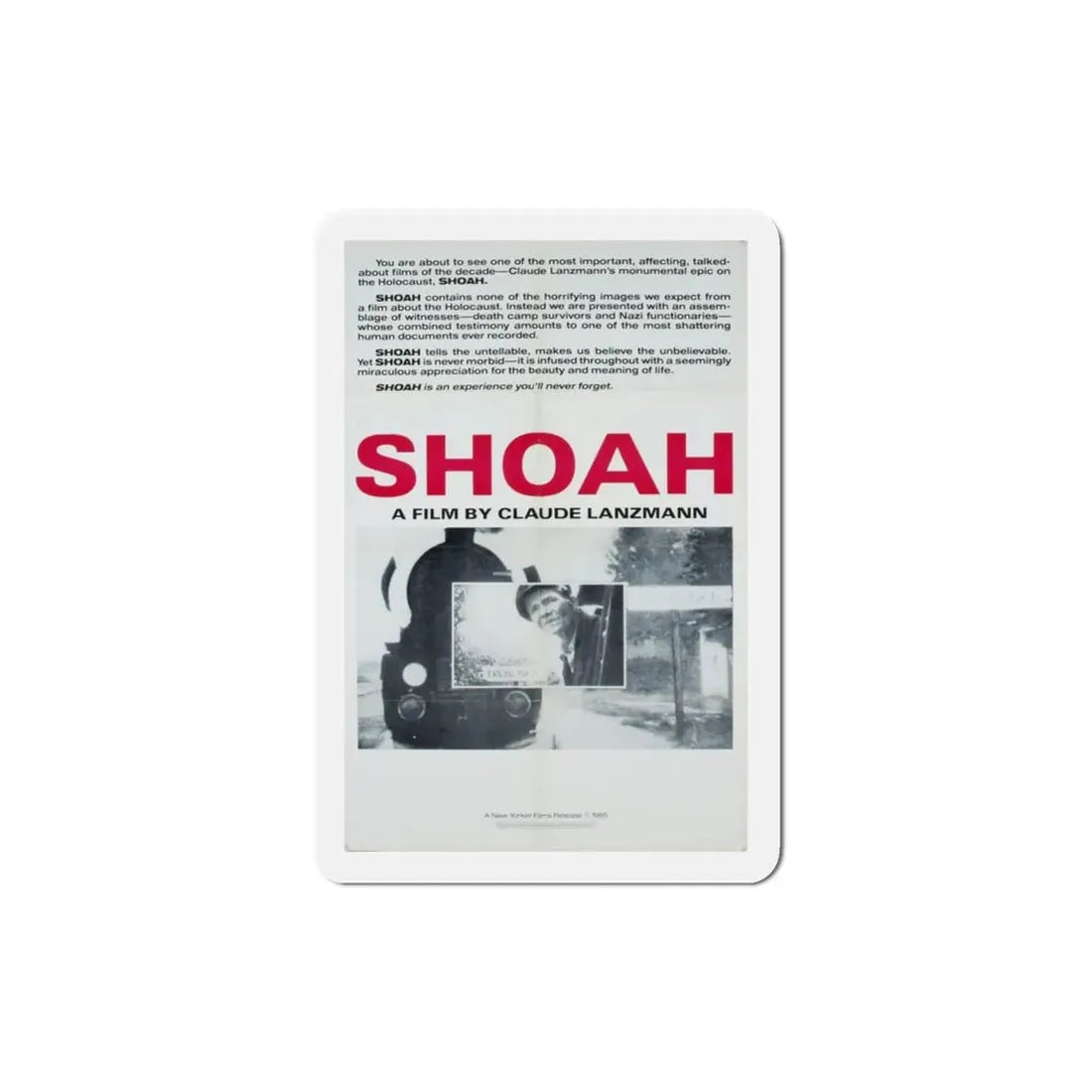 Shoah 1985 Movie Poster Refrigerator Magnet 3 Inch - The Sticker Space