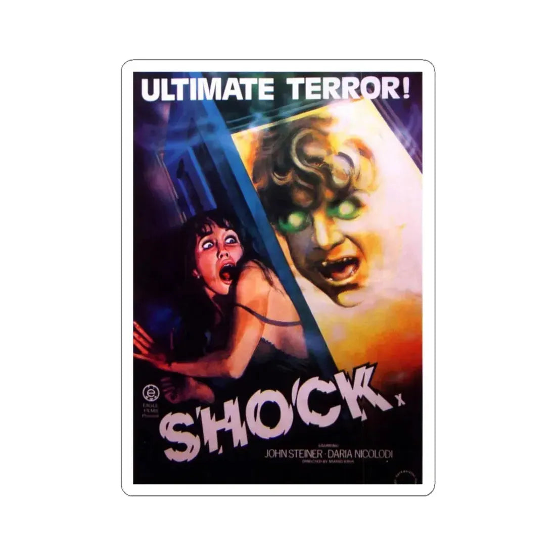SHOCK (SCHOCK) 1977 Movie Poster - STICKER Vinyl Kiss-Cut Decal 3 Inch White - The Sticker Space